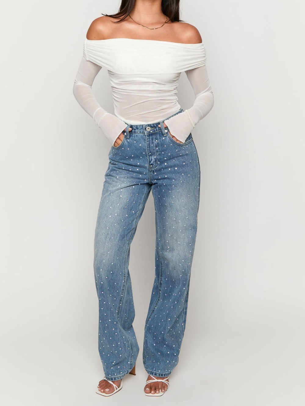 Beginning Boutique | Sparks Mid Wash Denim Straight Leg Jeans